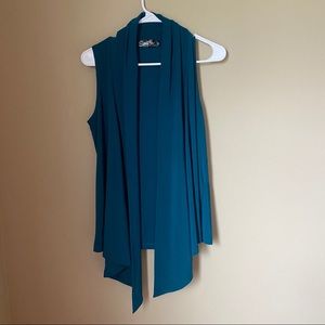 Sympli teal sleeveless shrug vest size 6